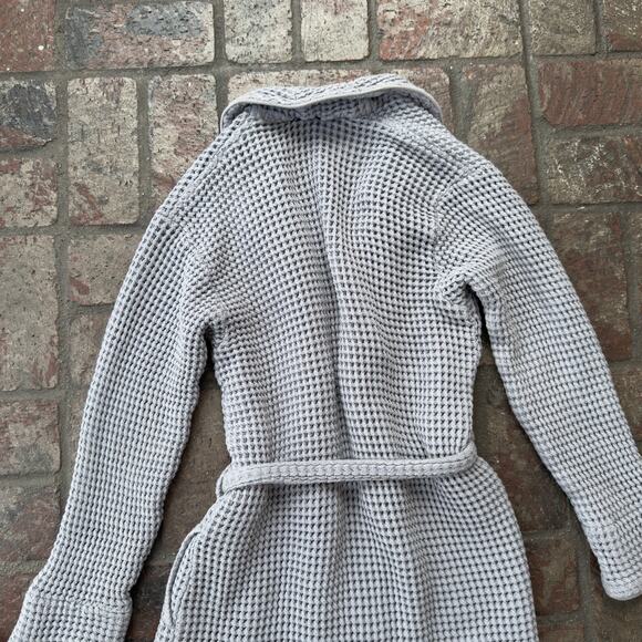 Brooklinen Dreamweave Waffle Robe Gray L - Picture 6 of 7